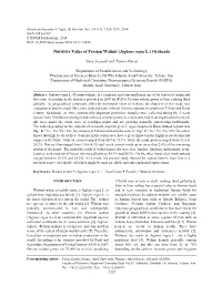 Nutritive Value of Persian Walnut (Juglans Regia L.) Orchards