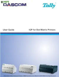 User Guide IGP for SIDM Printers
