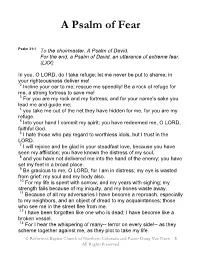 A Psalm of Fear