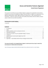 Access and Sensitive Features Appraisal Coastal Access Programme