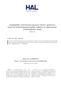 Amphiphilic and Thermoresponsive Block Copolymers Based on Hydroxypropyl Methyl Cellulose As Nano-Carrier of Hydrophobic Drugs Aijing Lu