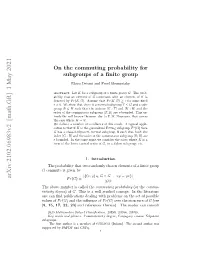 Arxiv:2102.06983V2 [Math.GR] 1 May 2021