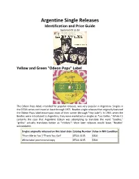 Beatles Argentine Singles, Identification Guide