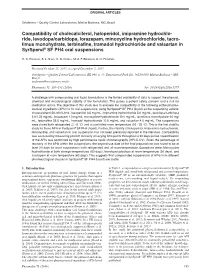 Compatibility of Cholecalciferol, Haloperidol, Imipramine Hydrochlo