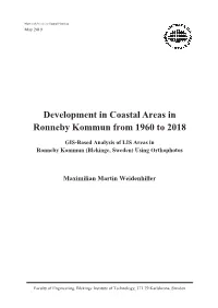 Development in Coastal Areas in Ronneby Kommun from 1960 to 2018