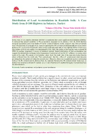 Distribution of Lead Accumulation in Roadside Soils: a Case Study from D 100 Highway in Sakarya, Turkey
