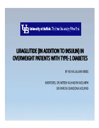 (In Addition to Insulin) in Overweight Patients with Type‐1 Diabetes
