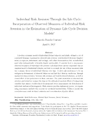 Individual Risk Aversion Through the Life Cycle