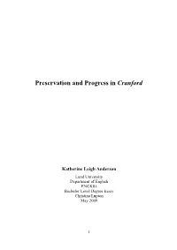 Preservation and Progress in Cranford