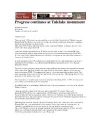Progress Continues at Tulelake Monument