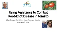 Using Resistance to Combat Root-Knot Disease in Tomato