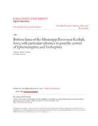 Bottom Fauna of the Mississippi River Near Keokuk, Iowa, with Particular Reference to Possible Control of Ephemeroptera and Tric