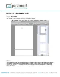 Certified PDF – Mac Viewing Guide