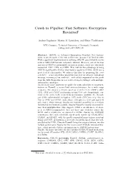 Comb to Pipeline: Fast Software Encryption Revisited†