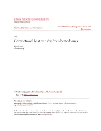 Convectional Heat Transfer from Heated Wires Sigurds Arajs Iowa State College