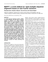 MAFFT: a Novel Method for Rapid Multiple Sequence Alignment Based on Fast Fourier Transform
