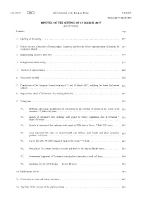 Minutes of the Sitting of 15 March 2017 (2017/C 430/03)