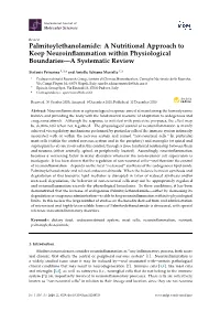 Palmitoylethanolamide: a Nutritional Approach to Keep Neuroinﬂammation Within Physiological Boundaries—A Systematic Review