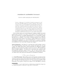 PROBLEMS in ARITHMETIC TOPOLOGY Three Problem