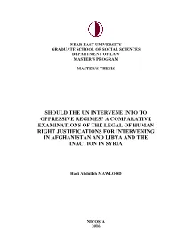 Should the Un Intervene Into to Oppressive Regimes?