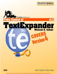 Take Control of Textexpander (1.1) SAMPLE