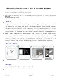 Visualizing 3D Molecular Structures Using an Augmented Reality App