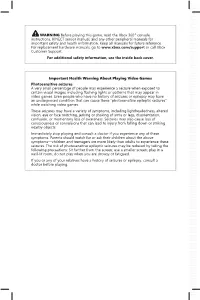 WARNING Before Playing This Game, Read the Xbox 360® Console