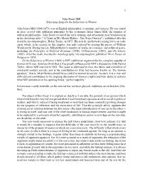 1 John Stuart Mill Selections from on the Subjection of Women John