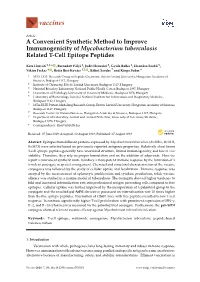 A Convenient Synthetic Method to Improve Immunogenicity of Mycobacterium Tuberculosis Related T-Cell Epitope Peptides