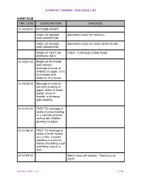 A Perfect Ending Dialogue List Draft