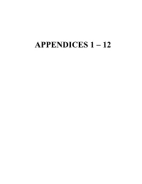 Appendices 1 – 12