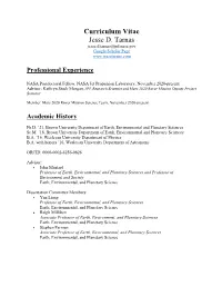 Curriculum Vitae Jesse D. Tarnas Jesse.D.Tarnas@Jpl.Nasa.Gov Google Scholar Page
