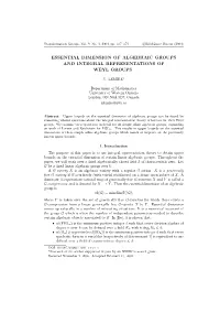 Essential Dimension of Algebraic Groups and Integral Representations of Weyl Groups
