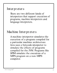 Interpreters Machine Interpreters