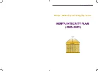Kenya Integrity Plan (2015-2019)