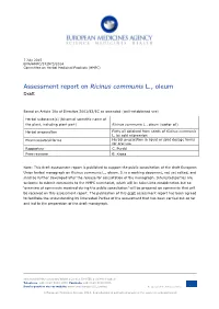 Assessment Report on Ricinus Communis L., Oleum Draft