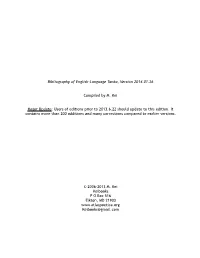 Bibliography of English–Language Tanka, Version 2014.01.26