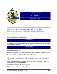 Current Status: Approved by Mail Ballot 6/10/11 with a Correction Adopted in August 20-21, 2011 Lnc Session in Columbus
