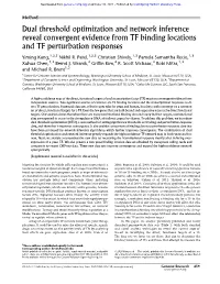 Dual Threshold Optimization and Network Inference Reveal Convergent Evidence from TF Binding Locations and TF Perturbation Responses
