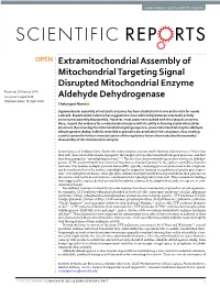 Extramitochondrial Assembly of Mitochondrial Targeting Signal