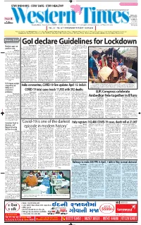 Goi Declare Guidelines for Lockdown NEW DELHI: Coronavirus Lockdown