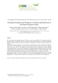 Hydrogen Production and Storage by Oxidation and Reduction of Iron-Based Oxygen Carriers