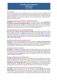 SAKHAROV PRIZE COMMUNITY NEWSLETTER No. 1/2021