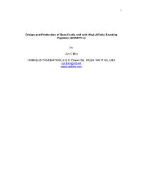 1 Design and Production of Specifically and with High Affinity