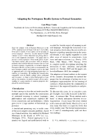 Adapting the Portuguese Braille System to Formal Semantics