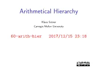 Arithmetical Hierarchy