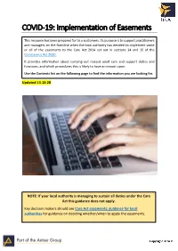 COVID-19: Implementation of Easements
