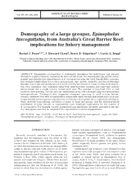 Demography of a Large Grouper, Epinephelus Fuscoguttatus, from Australia’S Great Barrier Reef: Implications for Fishery Management