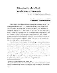 Estimating the Value of Land from Prussian Wealth Tax Data by Scott M