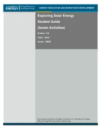 Exploring Solar Energy Student Guide